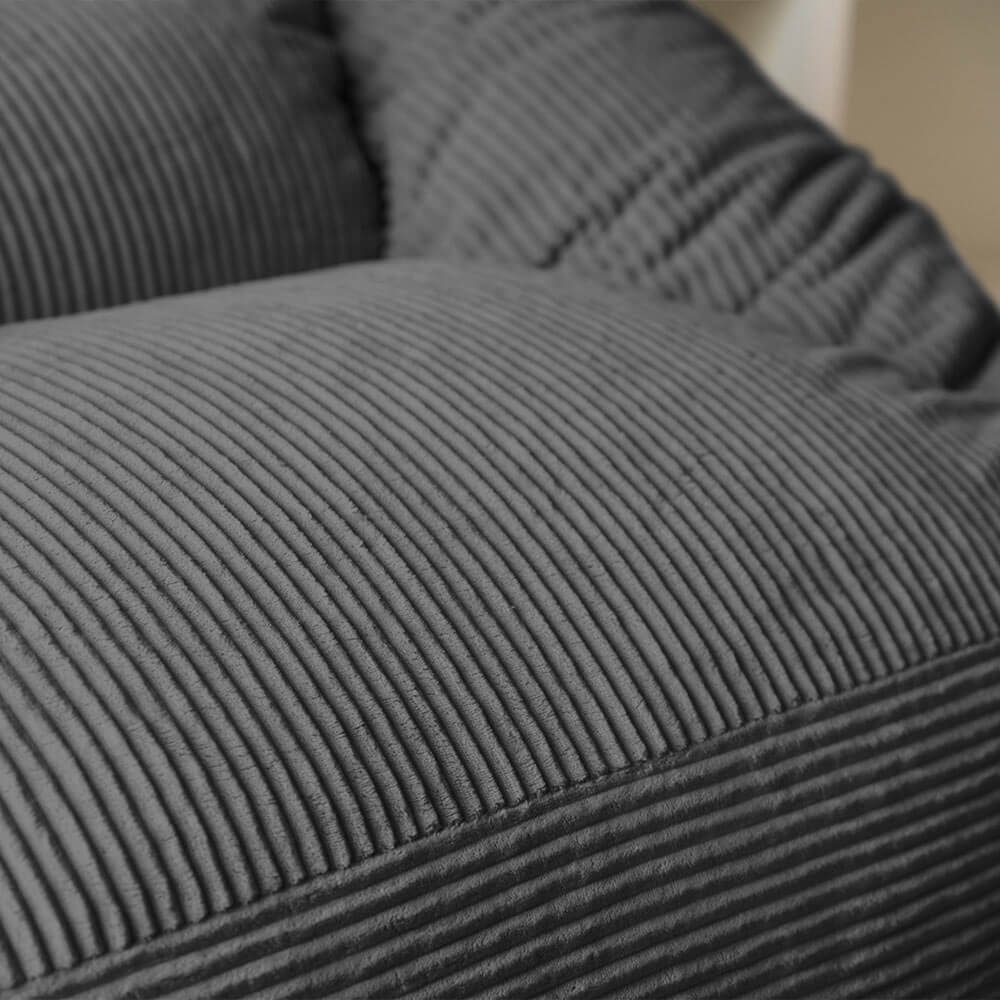 HOME DELUXE Zitzak Fauteuil - Ribfluweel - Antraciet