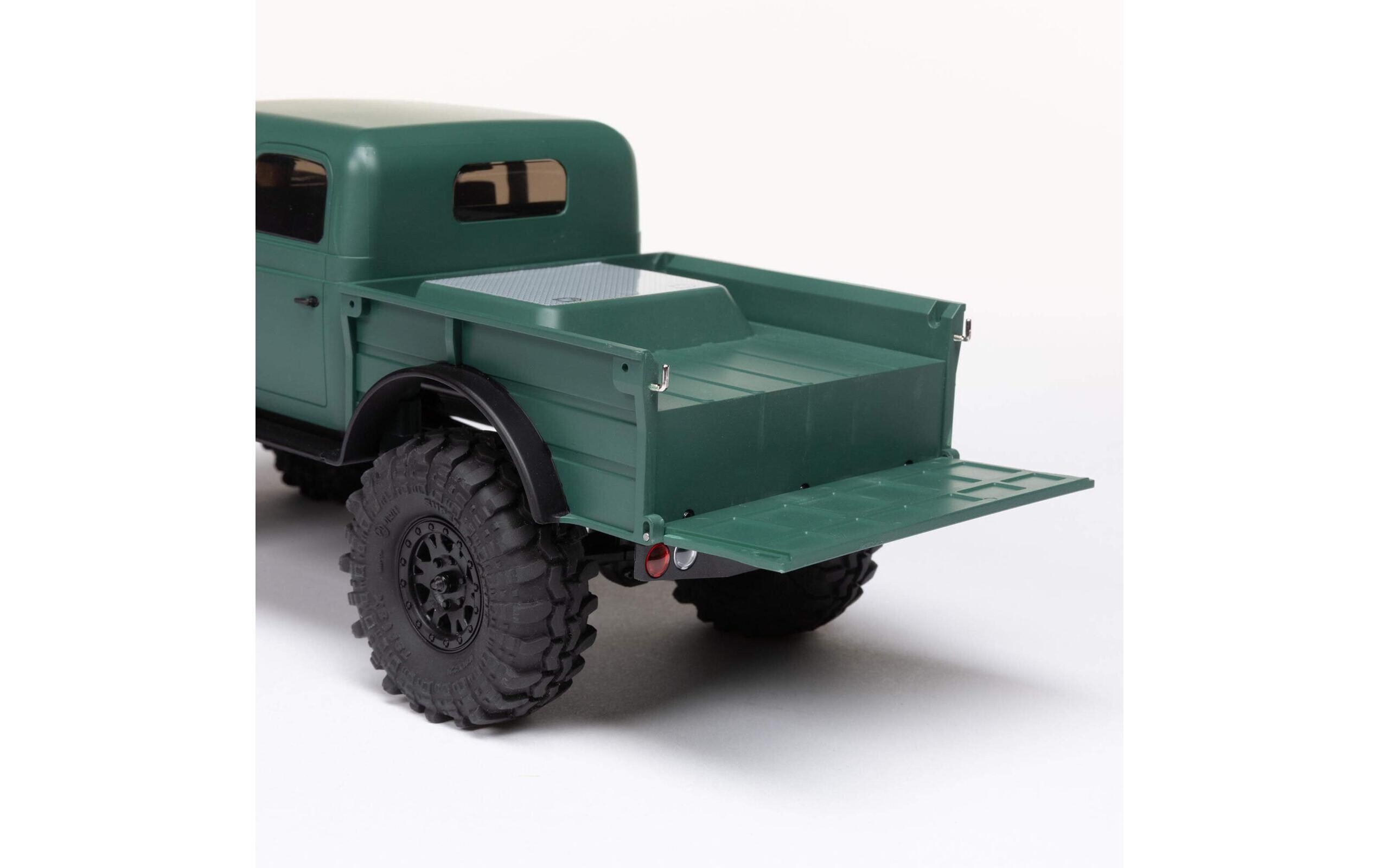 Scale Crawler SCX24 Dodge Power Wagon Grün, 1:24, RTR<br>Kleiner 4wd Rock Crawler mit 4-Türiger Powerwagon Karosserie