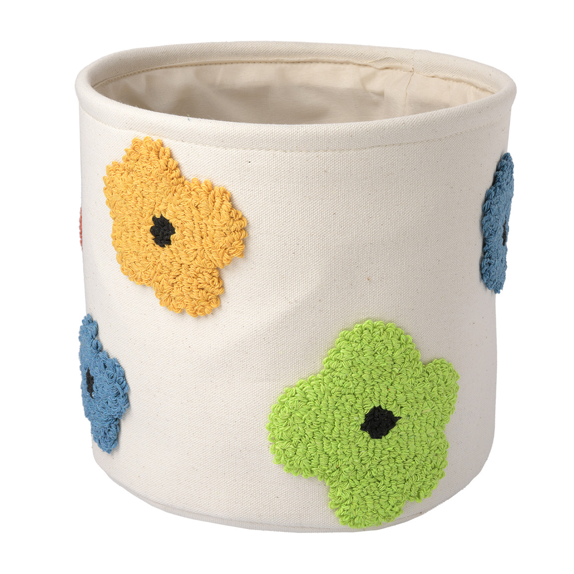 Topolino Kleiner Aufbewahrungskorb mit bunten Blumen hellbeige / bunt