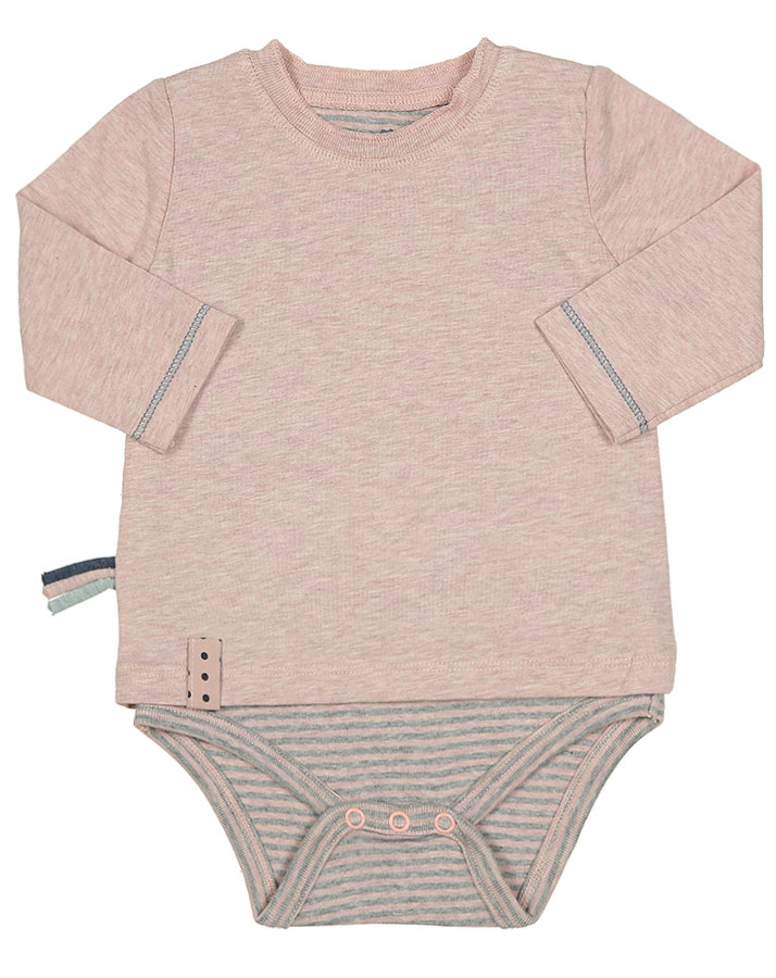 Langarm-Bodyshirt ELYA UNI in rose melange