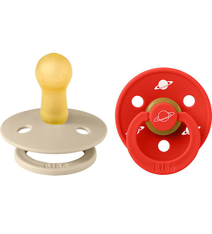 BIBS Colour Schnuller - Gr. 2 - 2er-Pack - Rund - Planet Nusa -