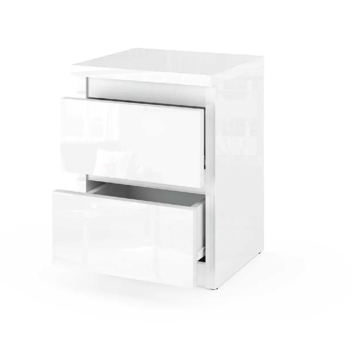 Other Brands Table de Chevet - Blanc Brillant
