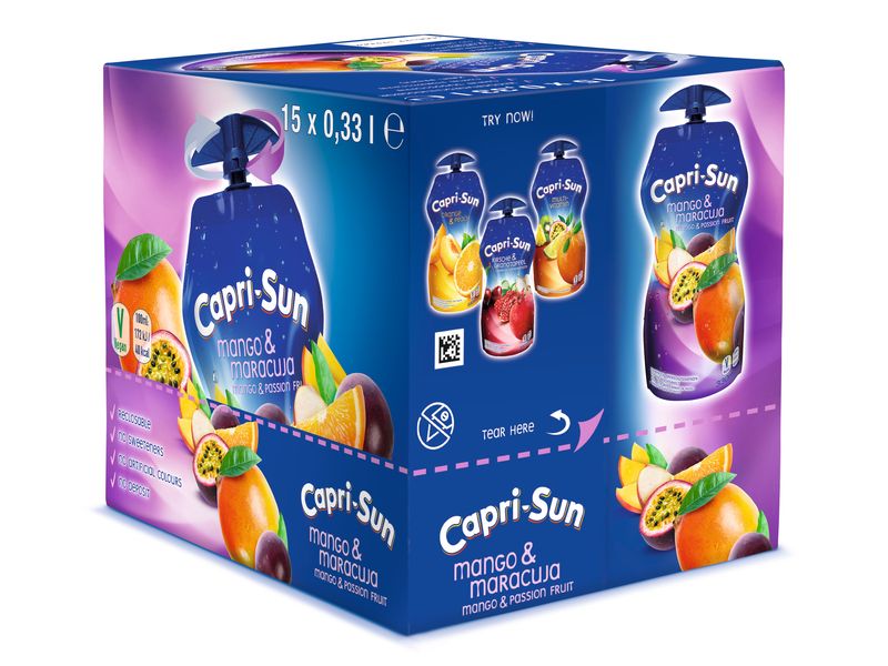 Capri-Sun Mango-Maracuja 15 x 0.33 l Exotischer Fruchtsaft im praktischen Trink-Pack