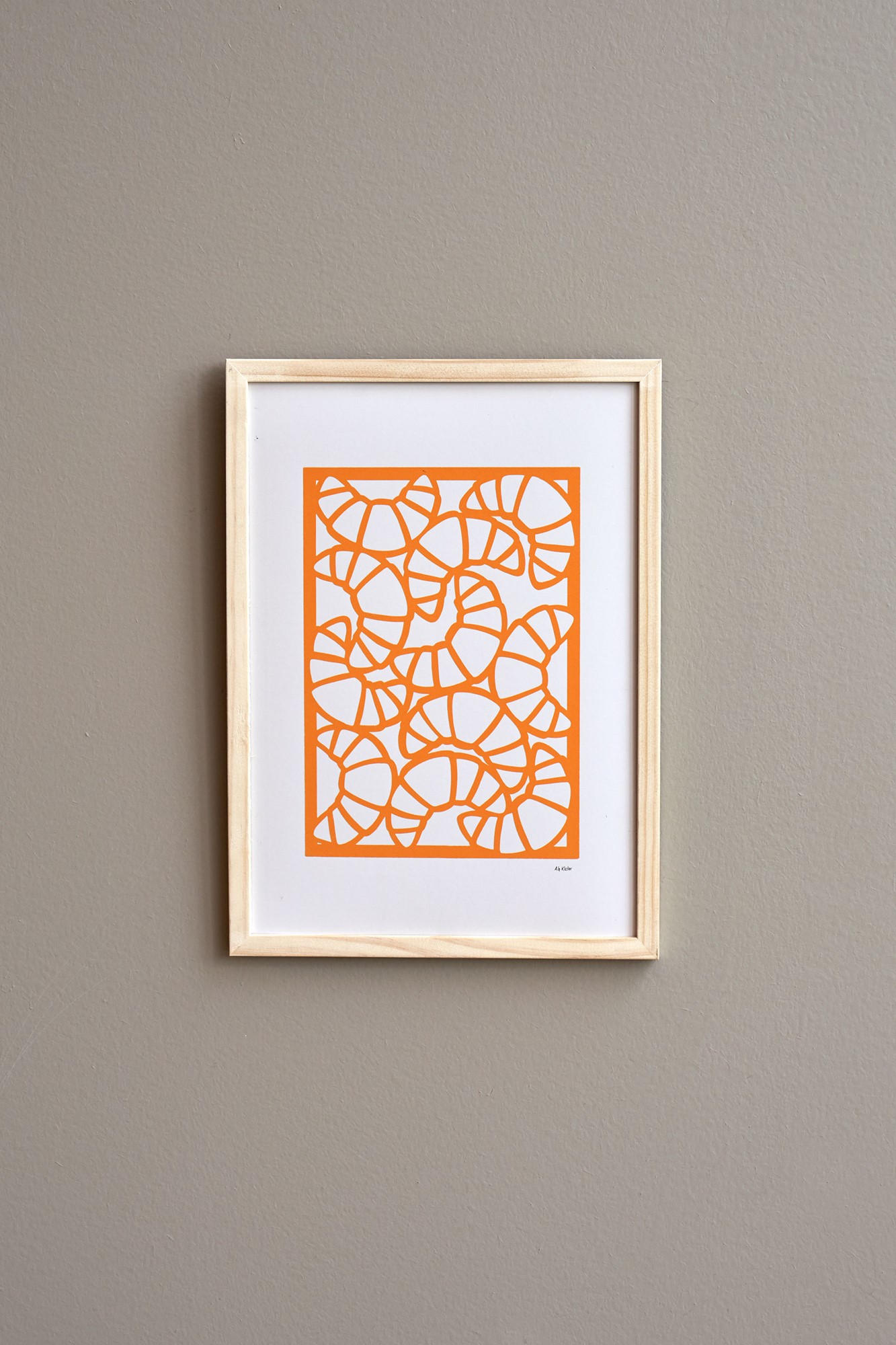 Plakat Croissants A4 | Annemette Glud Kloster. | Burned Orange | Poster and Frame