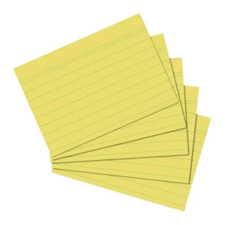Herlitz Karteikarten, DIN A5, liniert, gelb 100 Stück