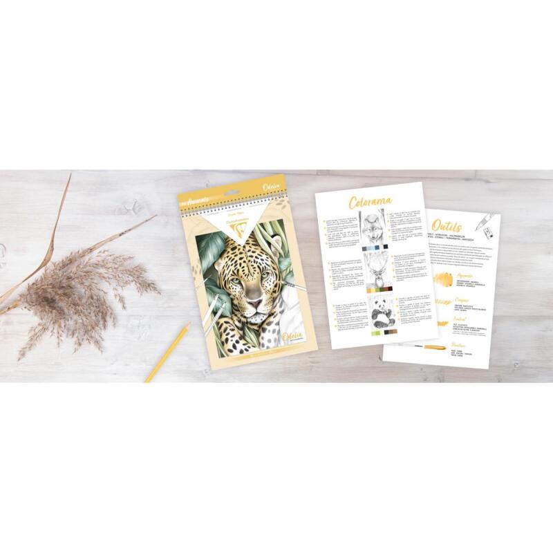 ODELIA, Bloc de coloriage multi-techniques de 20 feuilles A4 250g, Les animaux