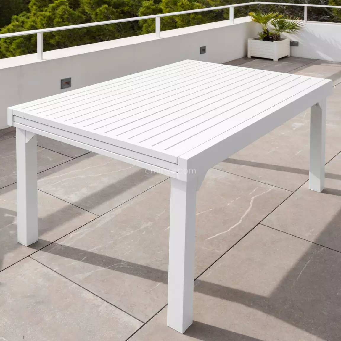 Table de jardin extensible aluminium 10 places (135/270 x 90 cm) Murano Blanc