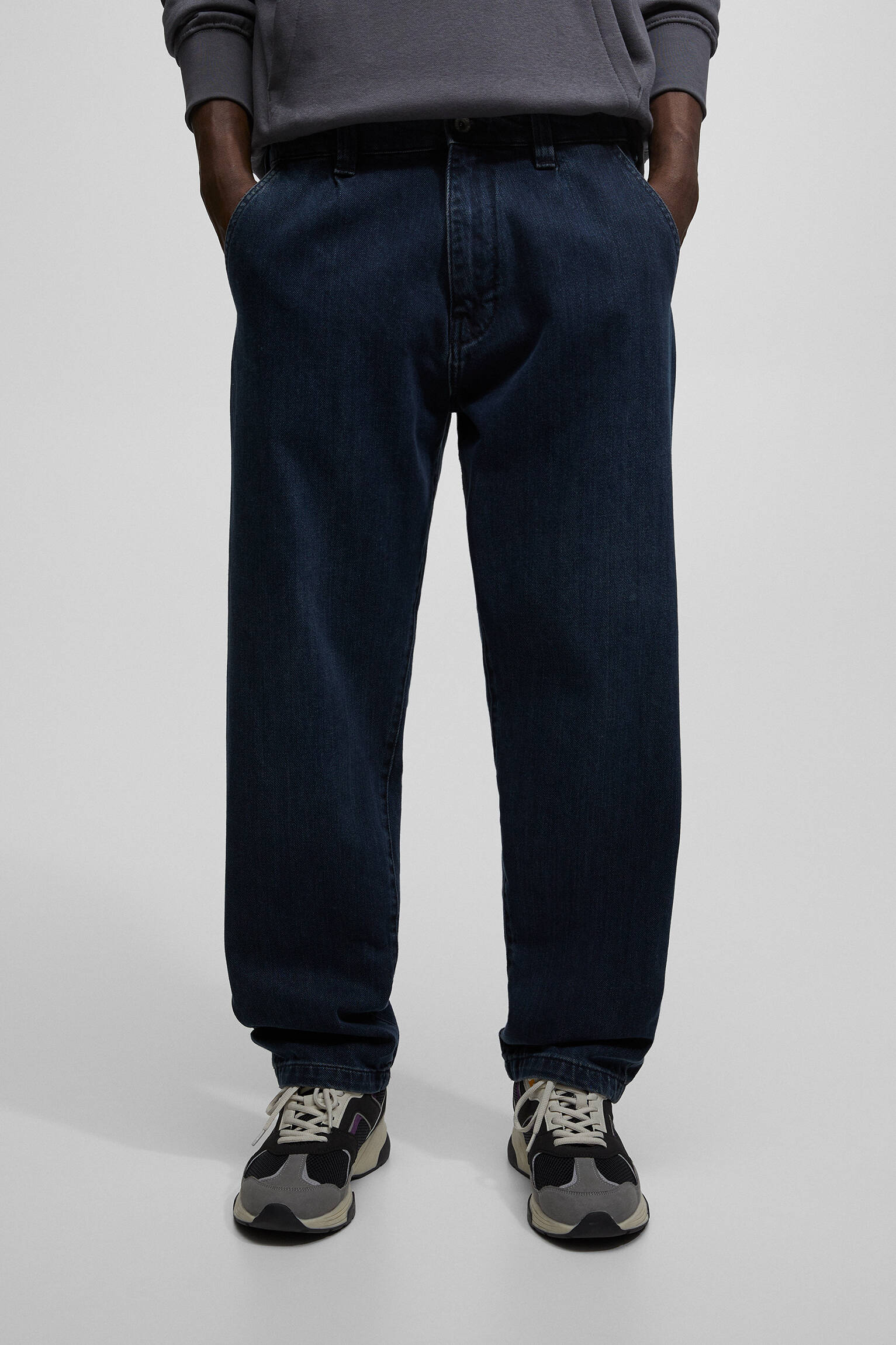 CALÇA JEANS DE PERNA LARGA - AZUL LAVANDA