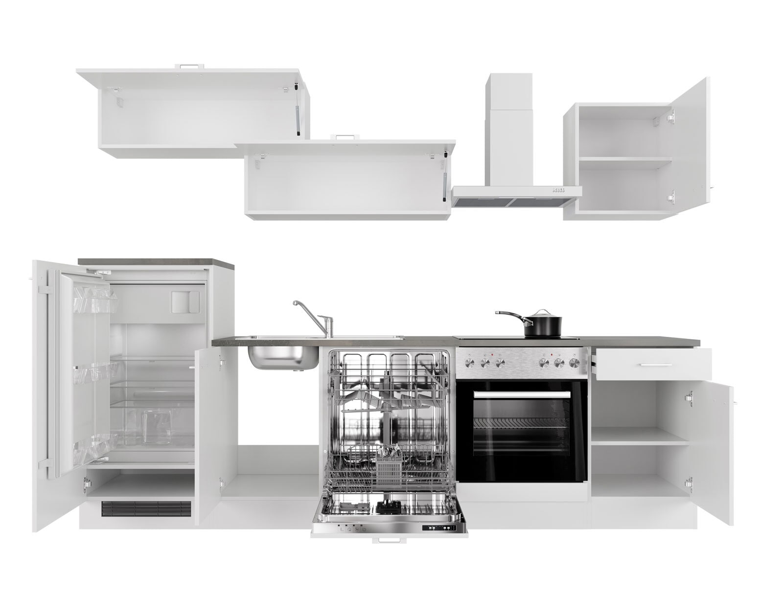 Flex-Well Küchenblock Lucca Sonoma Eiche/Weiß 280cm