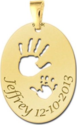 Gouden geboorte sieraad handjes Names4ever