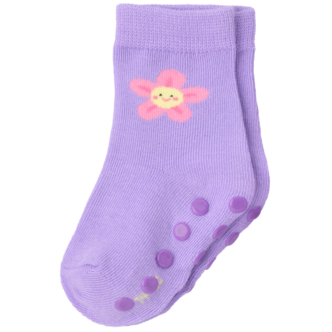 Topomini 3 Paar Baby Stoppersocken mit Bio-Baumwolle helllila / rosa