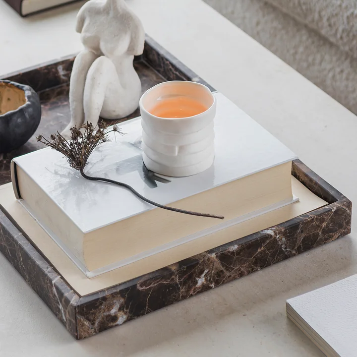 Mette Ditmer - Marble Tablett, 16 x 31 cm, dark forest
