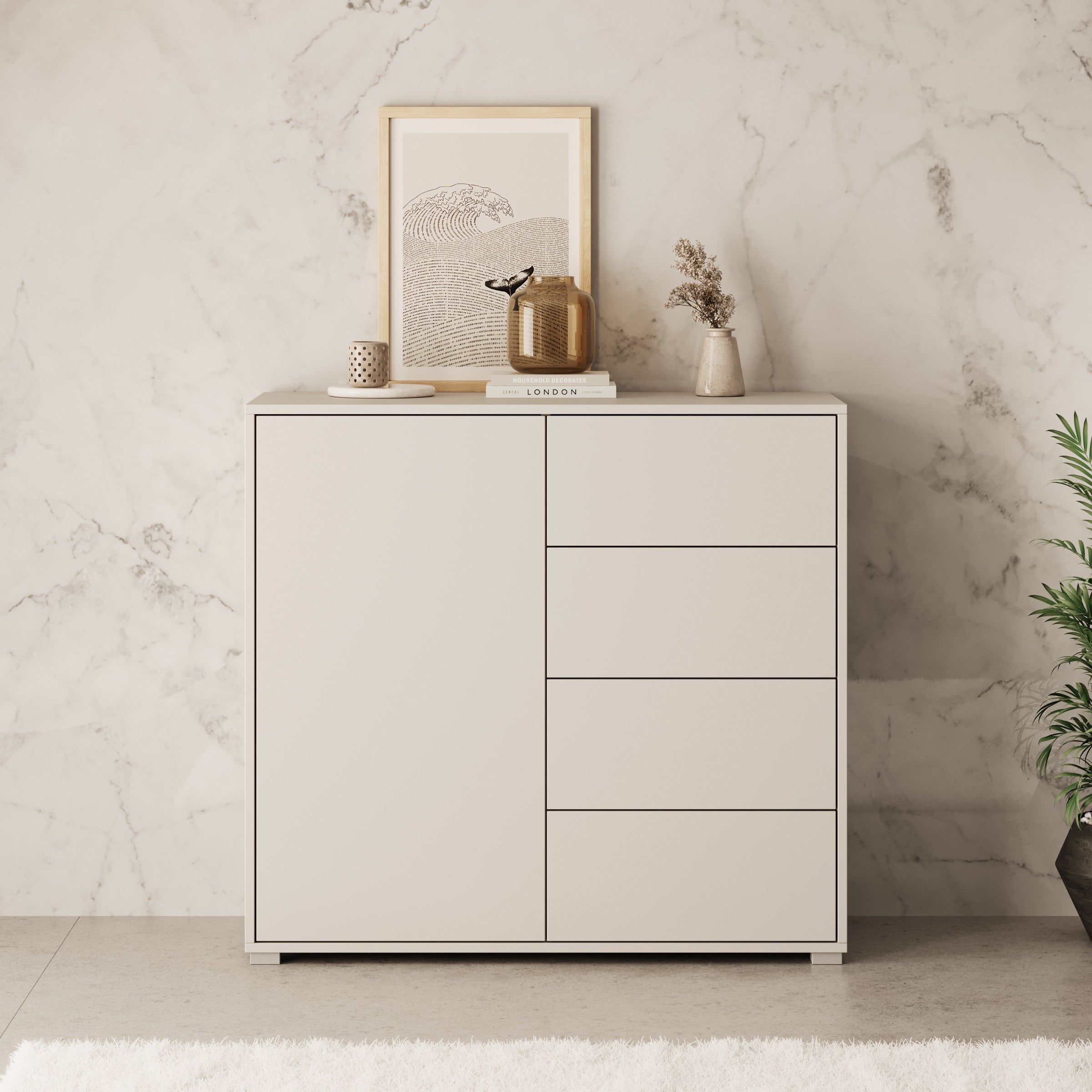 Gideon - Dressoir - Beige - 100x41x93 cm