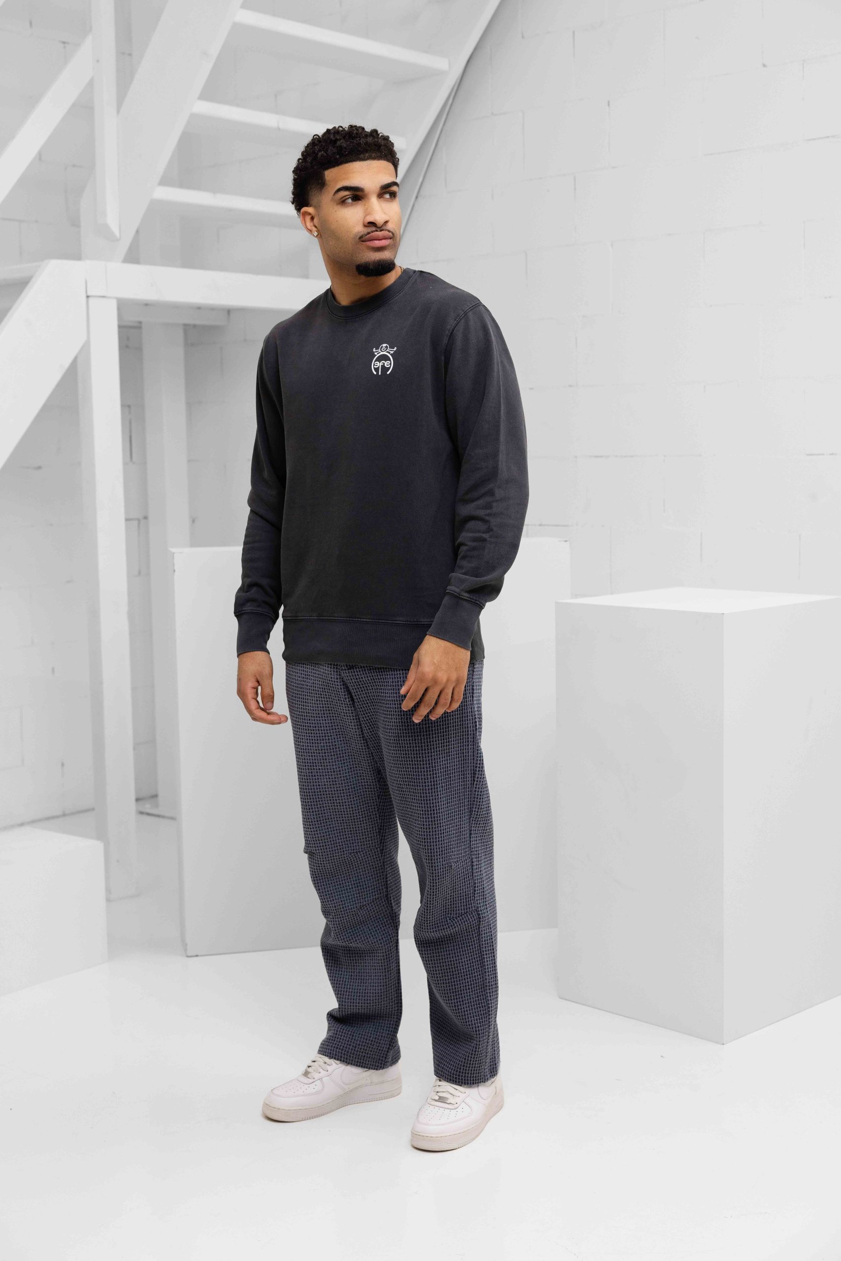 Enfance Grey Glitter Sweater Heren Donkergrijs
