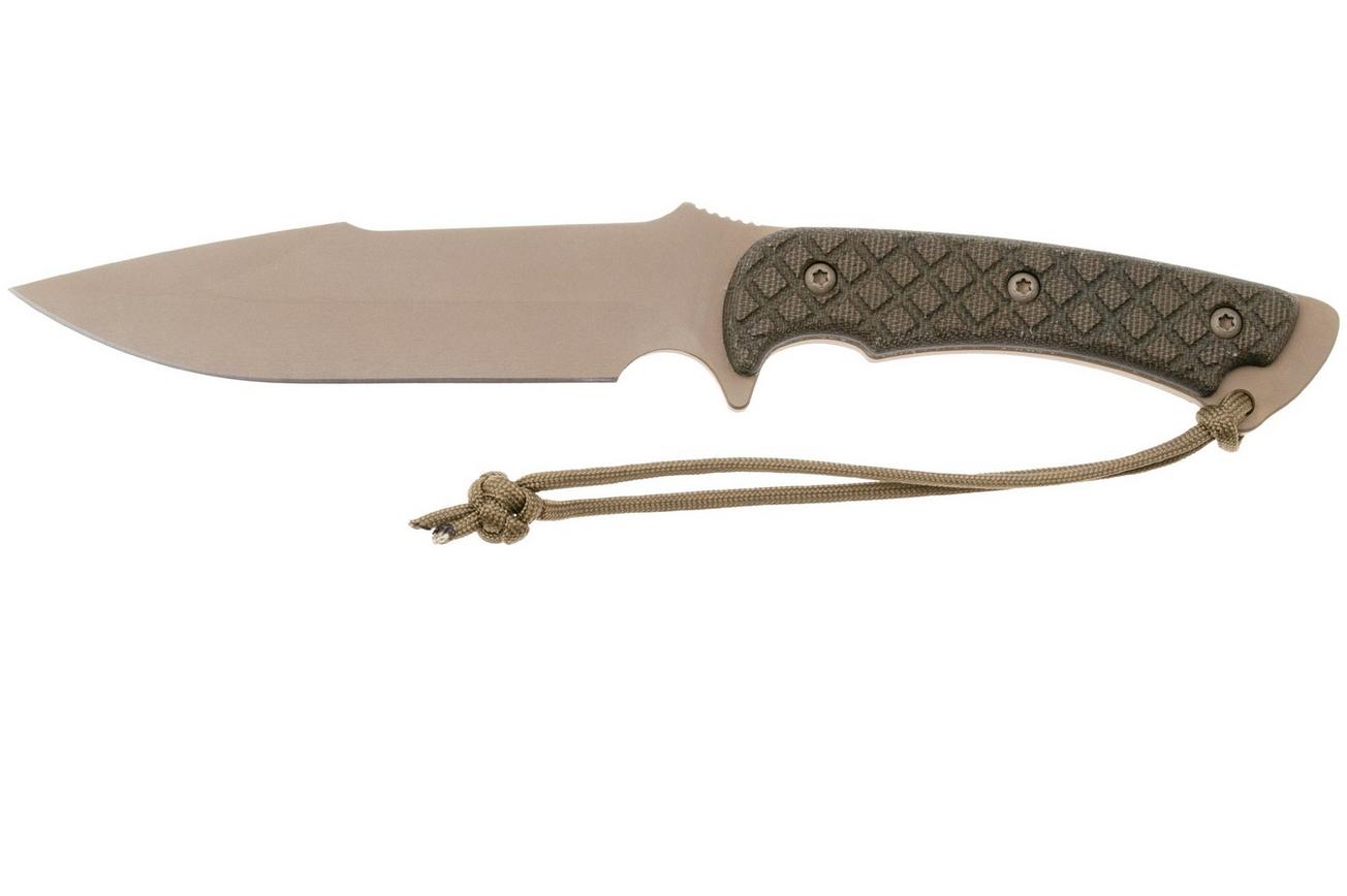 Spartan Blades Horkos SB4DEGRKYTN Flat Dark Earth, Green Micarta, survivalmes, kydex schede