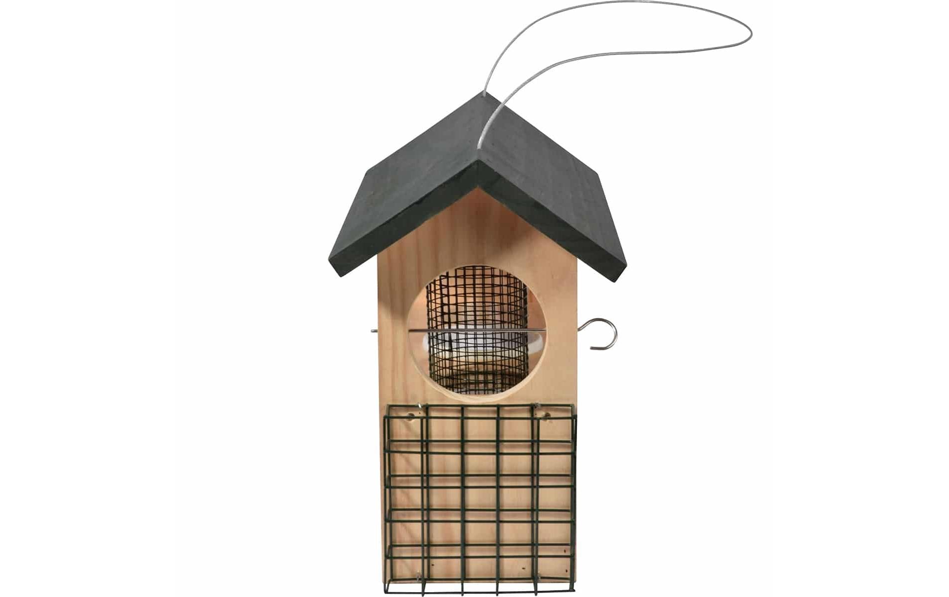 Vogelfutterstation 7-in-1, 39 x 19 x 29 cm, HolzWildvogel-Futterhaus zum Aufhängen