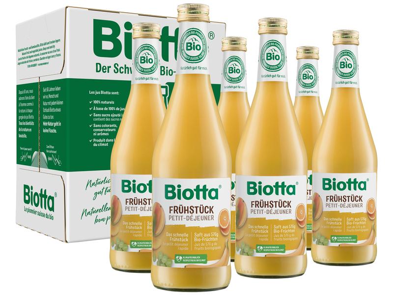 Biotta Säfte Frühstück Bio 6 x 0.5 l Obstsaft aus erntefrischen Bio-Früchten