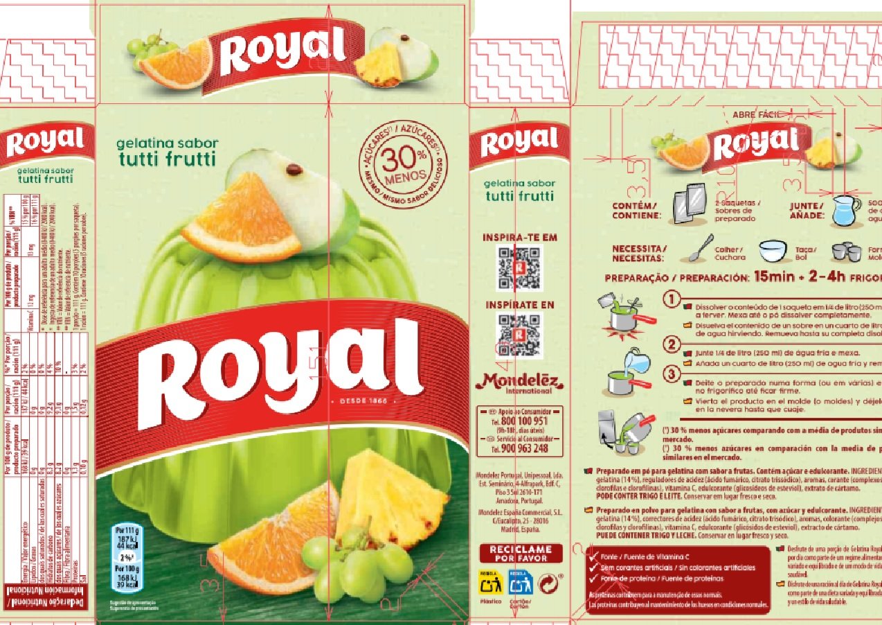 GELATINA ROYAL TUTTI FRUTTI 2X57G