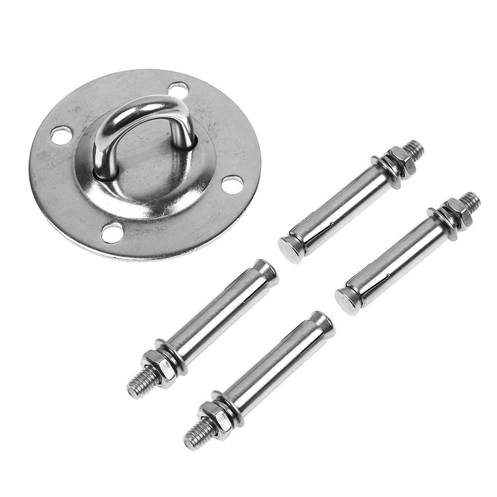 (5-tlg. Set) Edelstahl Schwerlast Decken Haken Befestigungs Kit für Boxsack / Hängematte / Schaukel - Silber
