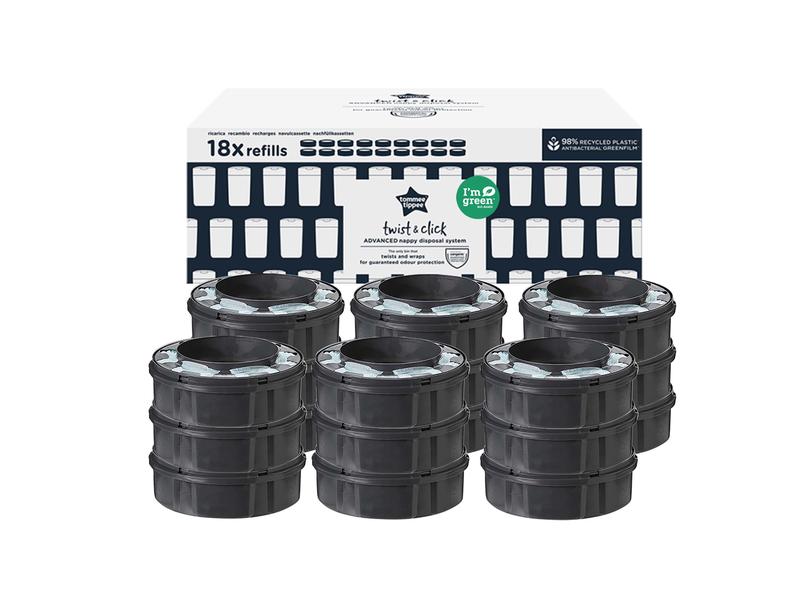 Sangenic Nachfüllkassette Twist & Click 18 Stück Nachfüllkassette für Windeleimer 18er Pack