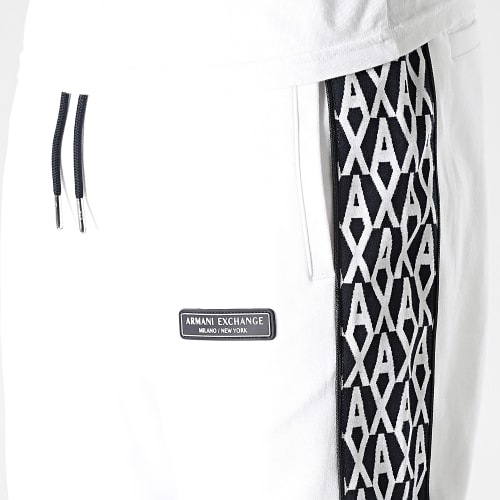 Pantalon Jogging A Bandes 3RZPLA-ZJGFZ Blanc