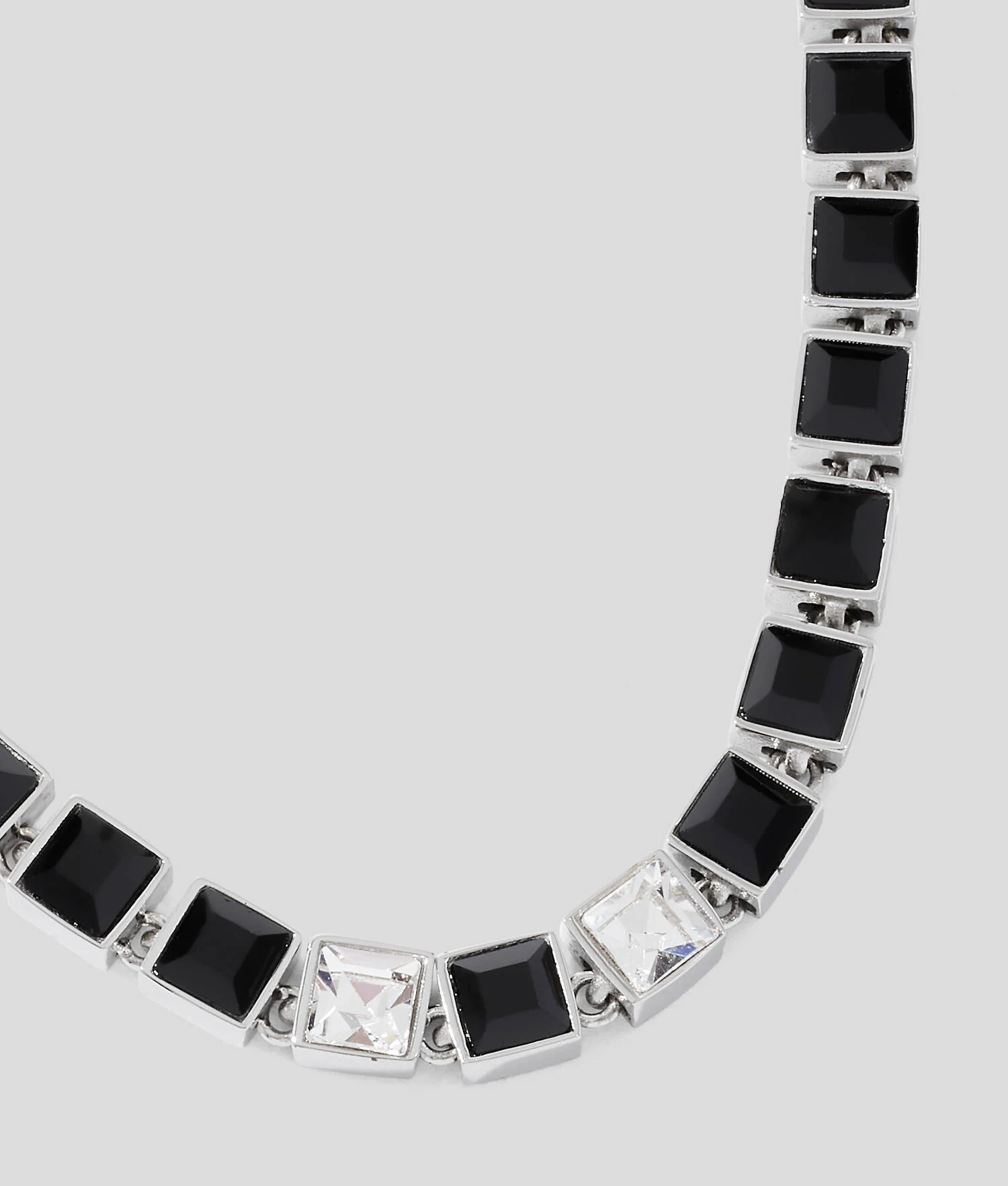 Collier de cristaux noirs - Argent