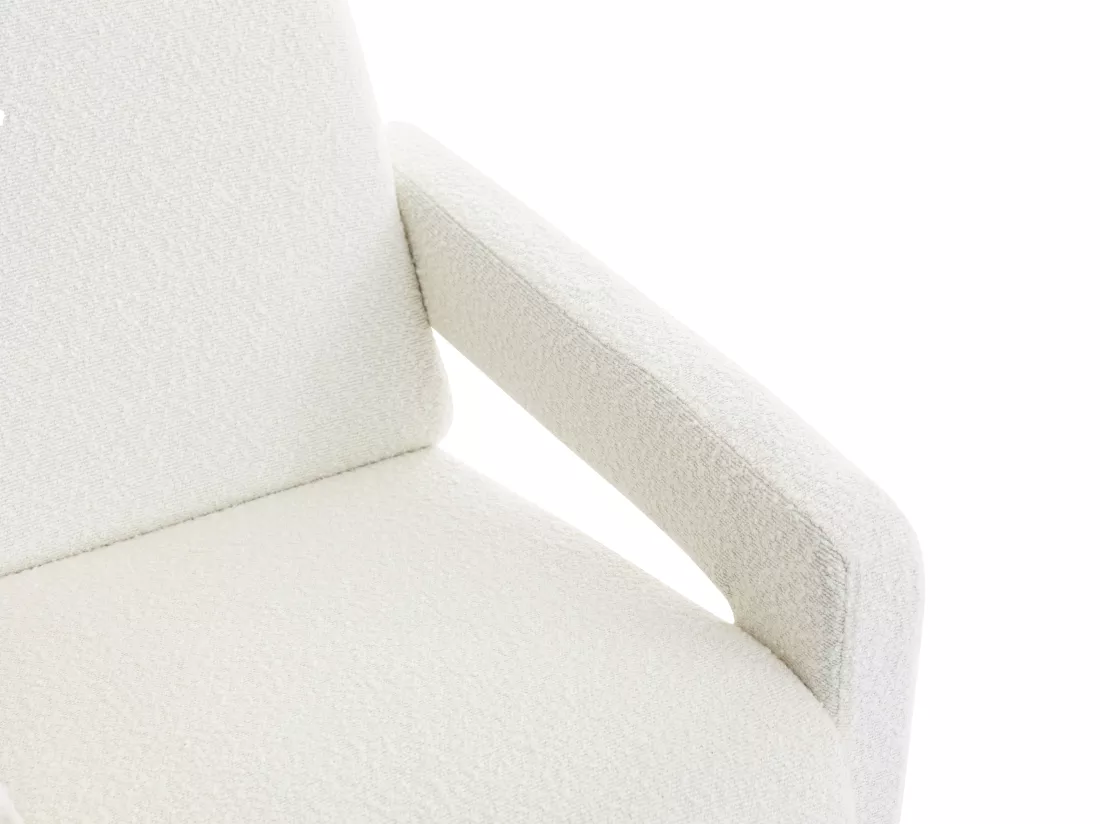 Fauteuil en tissu bouclette blanc ISPARTA