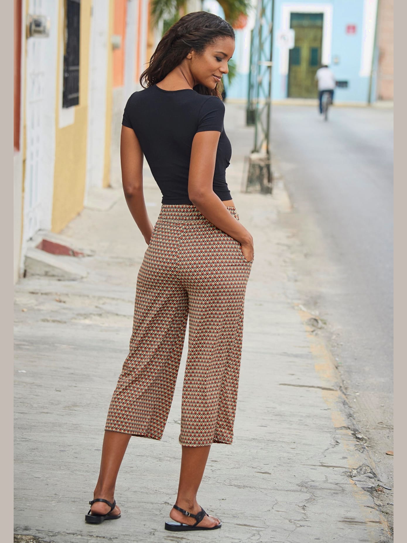 Jupe culotte pantalon large 7/8