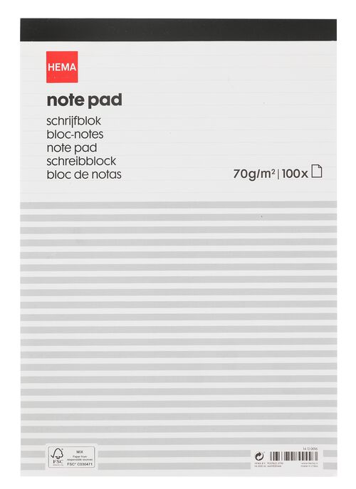 bloc-notes ligné A4