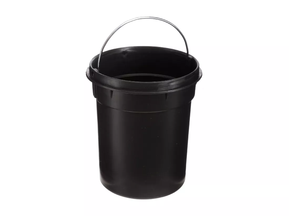 Poubelle à pédale 3L en Métal noir et Bambou