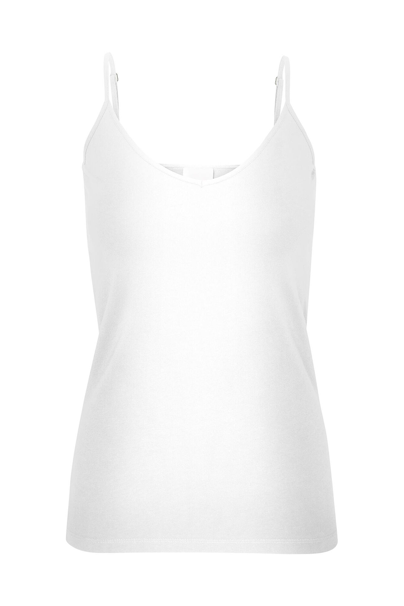 Camiseta justa com suspensórios. - Branca