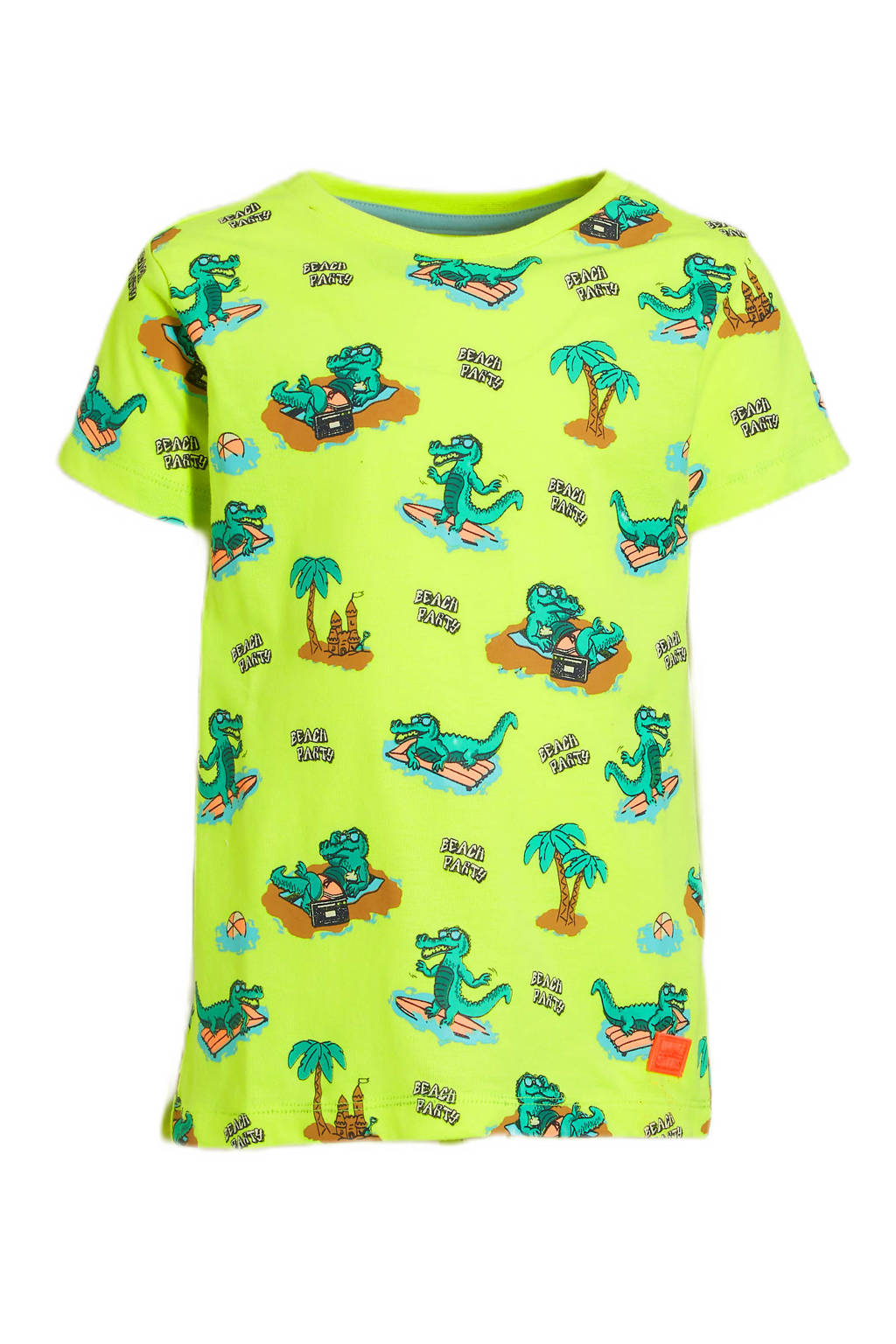 Orange Stars T-shirt Milo met all over print geel