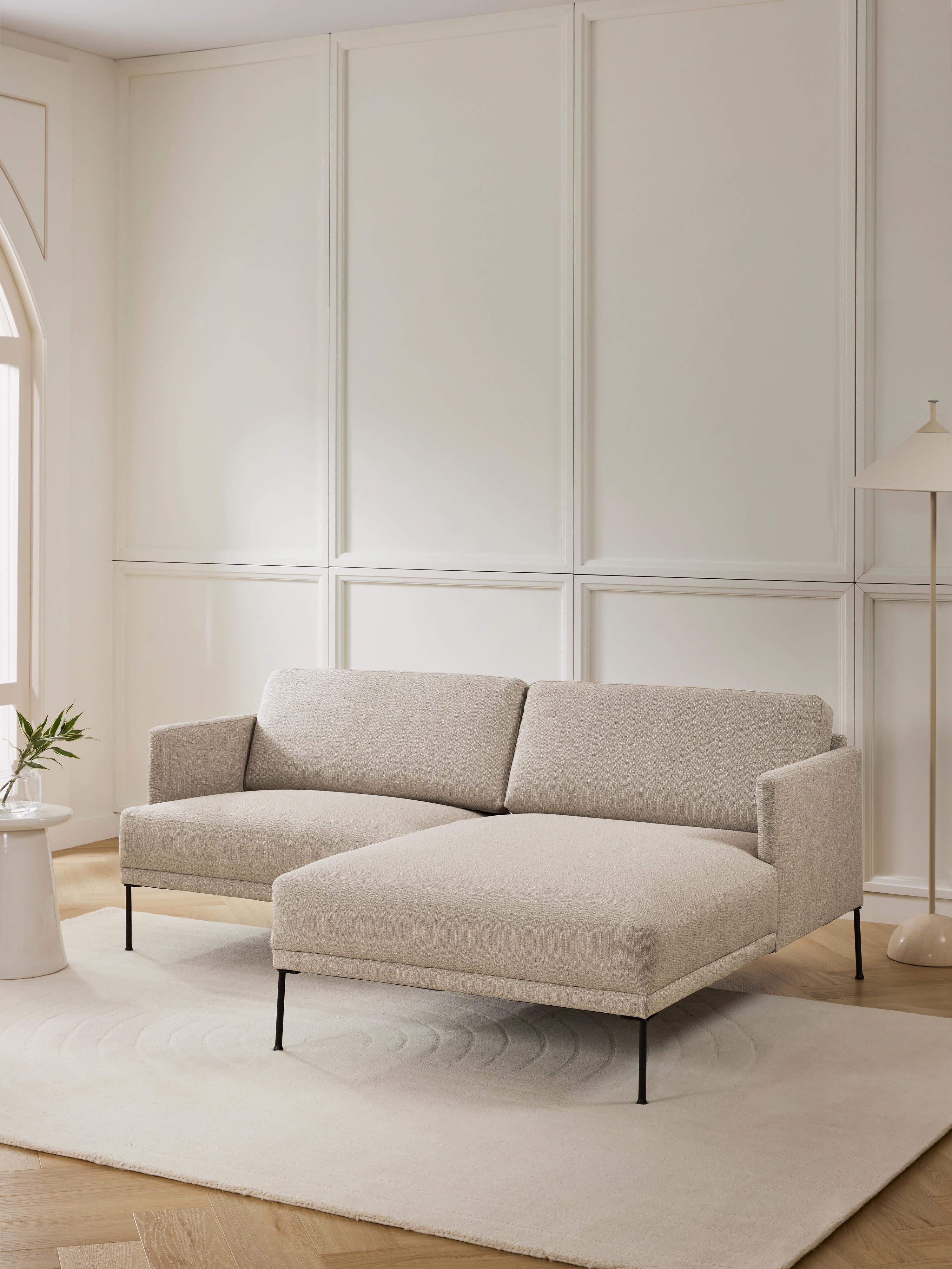 Kleine beige hoekbank Fluente