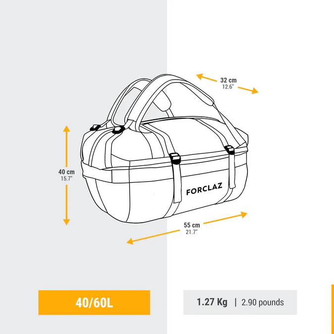 Decathlon Forclaz - Bolsa de viagem Forclaz 500 Extend de 40 a 60 litros