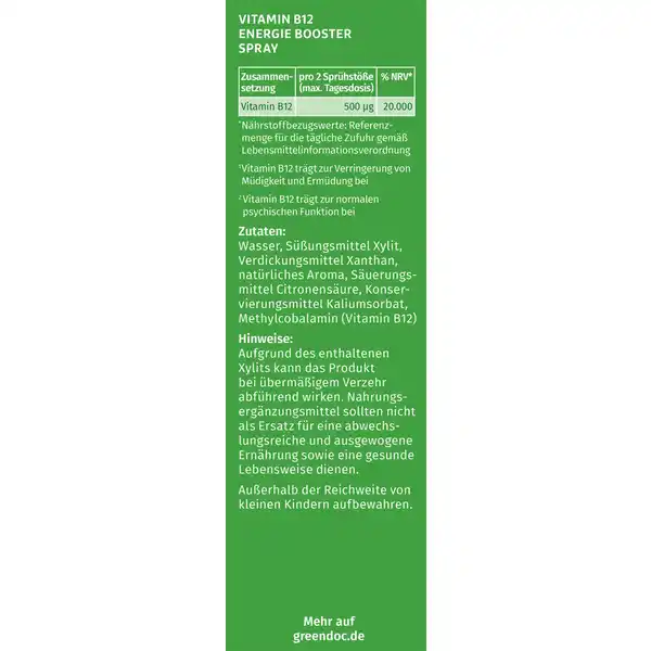Vitamin B12 Energy Booster Spray