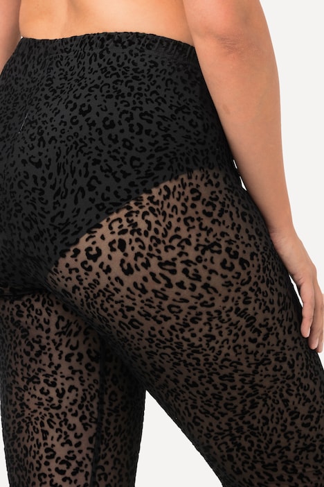 Strumpf-Leggings, Mesh, Leomuster