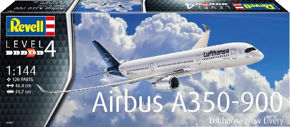 Revell - Airbus A350-900 Fly Byggesæt - 1:144 - Level 4 - 03881
