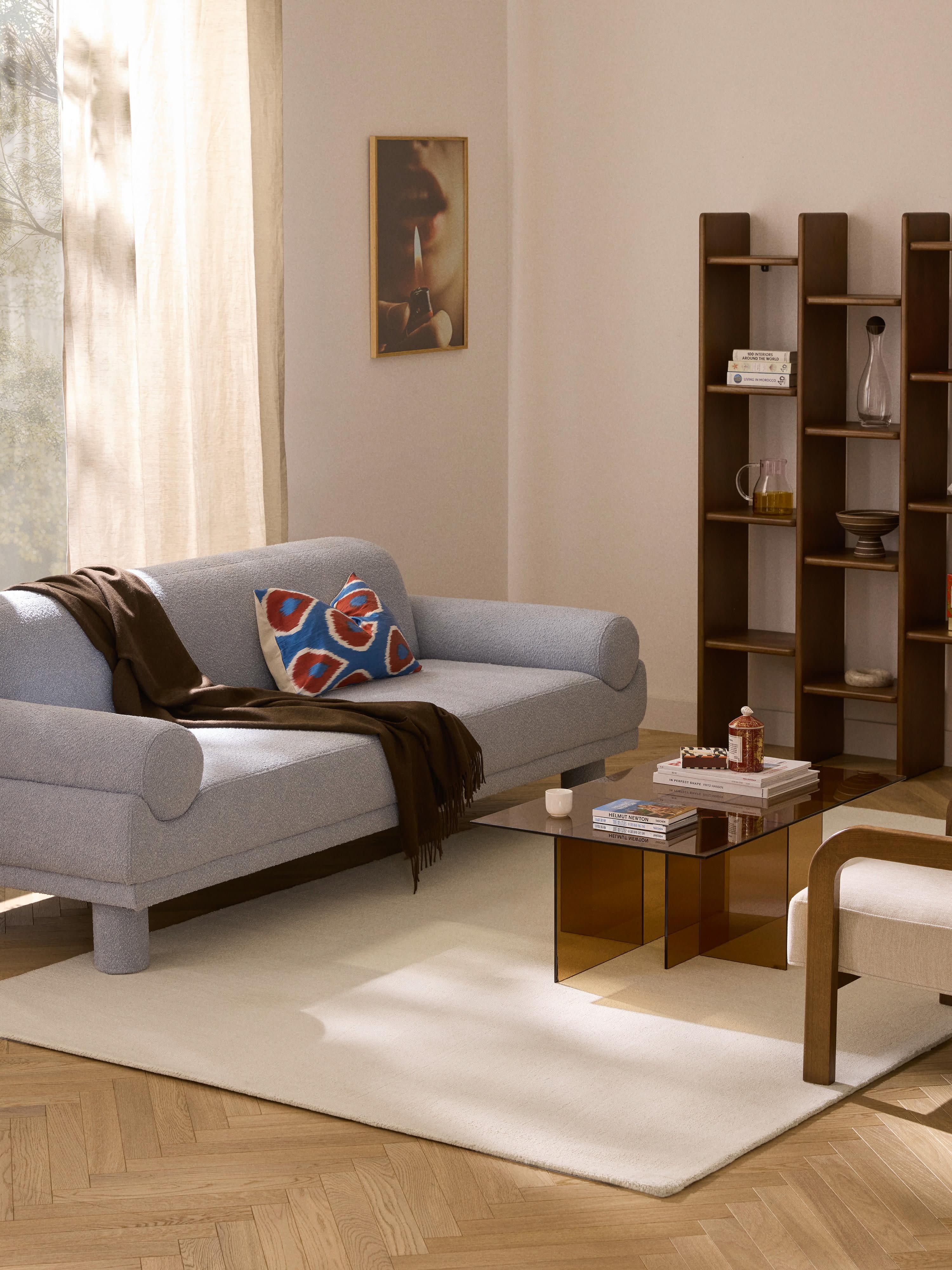 Handgeweven katoenen vloerkleed Lora