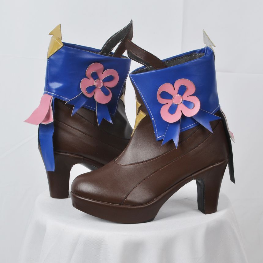 Custaplayu - Honkai Star Rail 7 maart Cosplaykostuum / Pruik / Applique Platform Chunky Heel Boots / Set