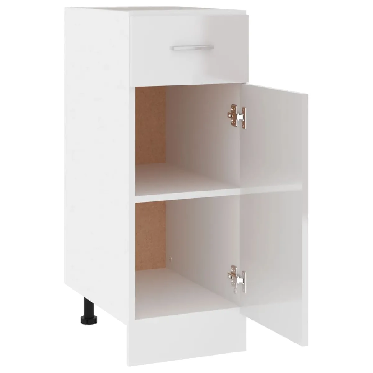 vidaXL Armoire de plancher à tiroir Blanc Brillant