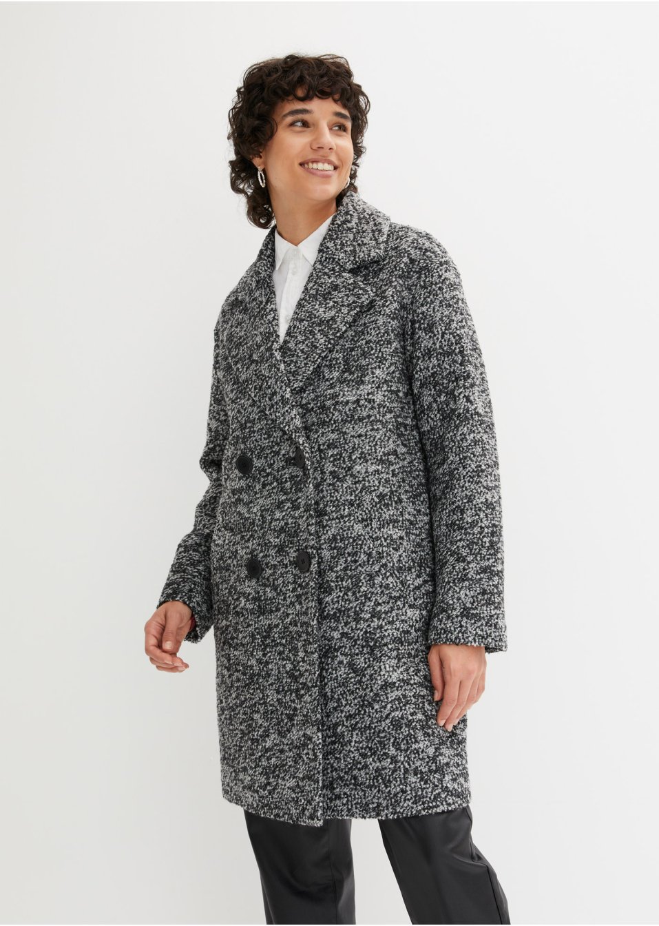 Manteau caban avec teneur en laine, raccourci
