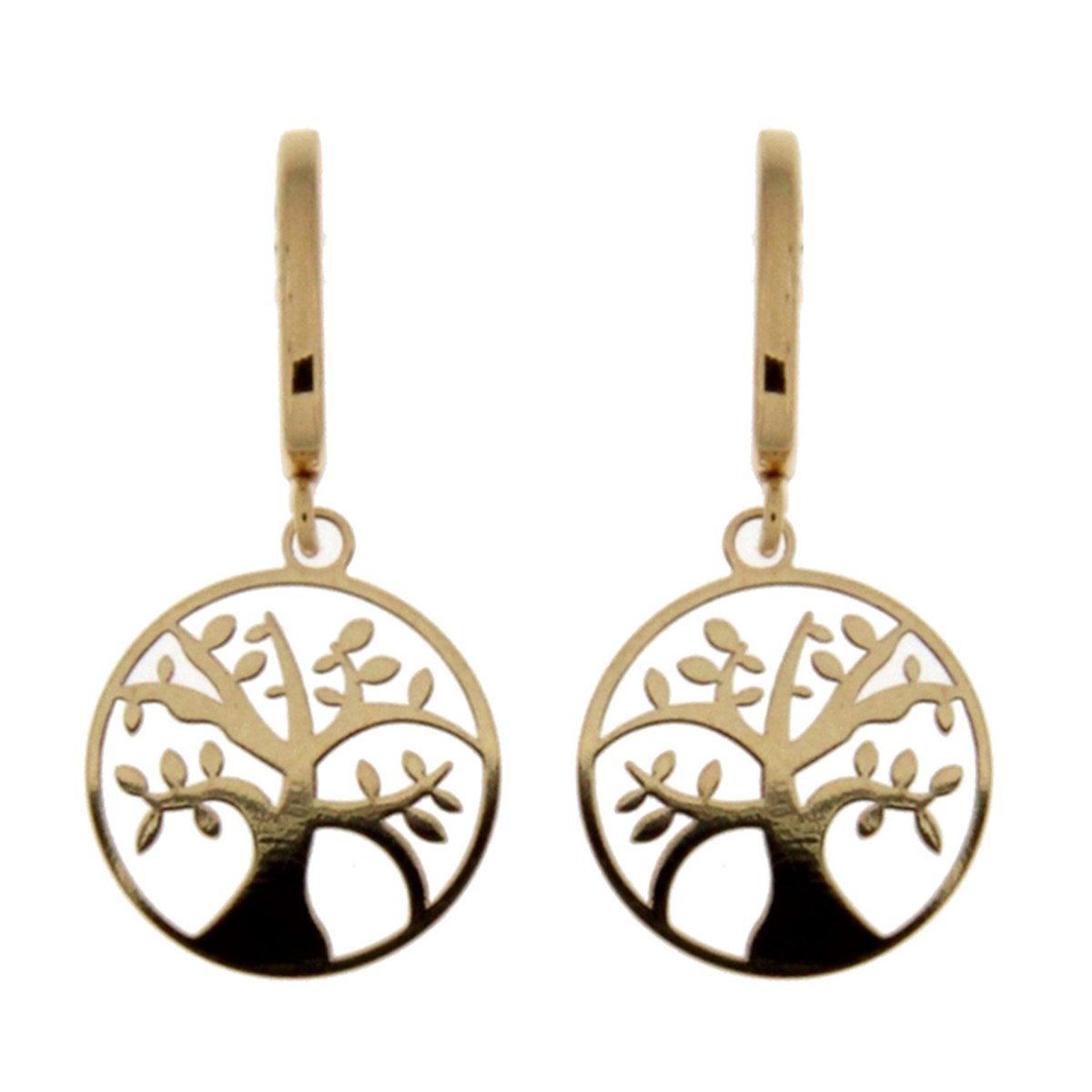 Boucles d'oreilles Brillaxis or jaune arbre de vie