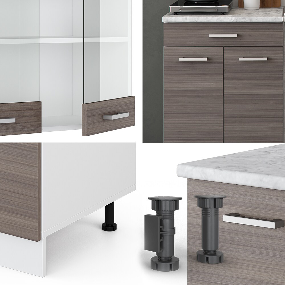 VICCO Küchenzeile SINGLE Einbauküche 140 cm Küche Edelgrau Anthrazit R-LINE