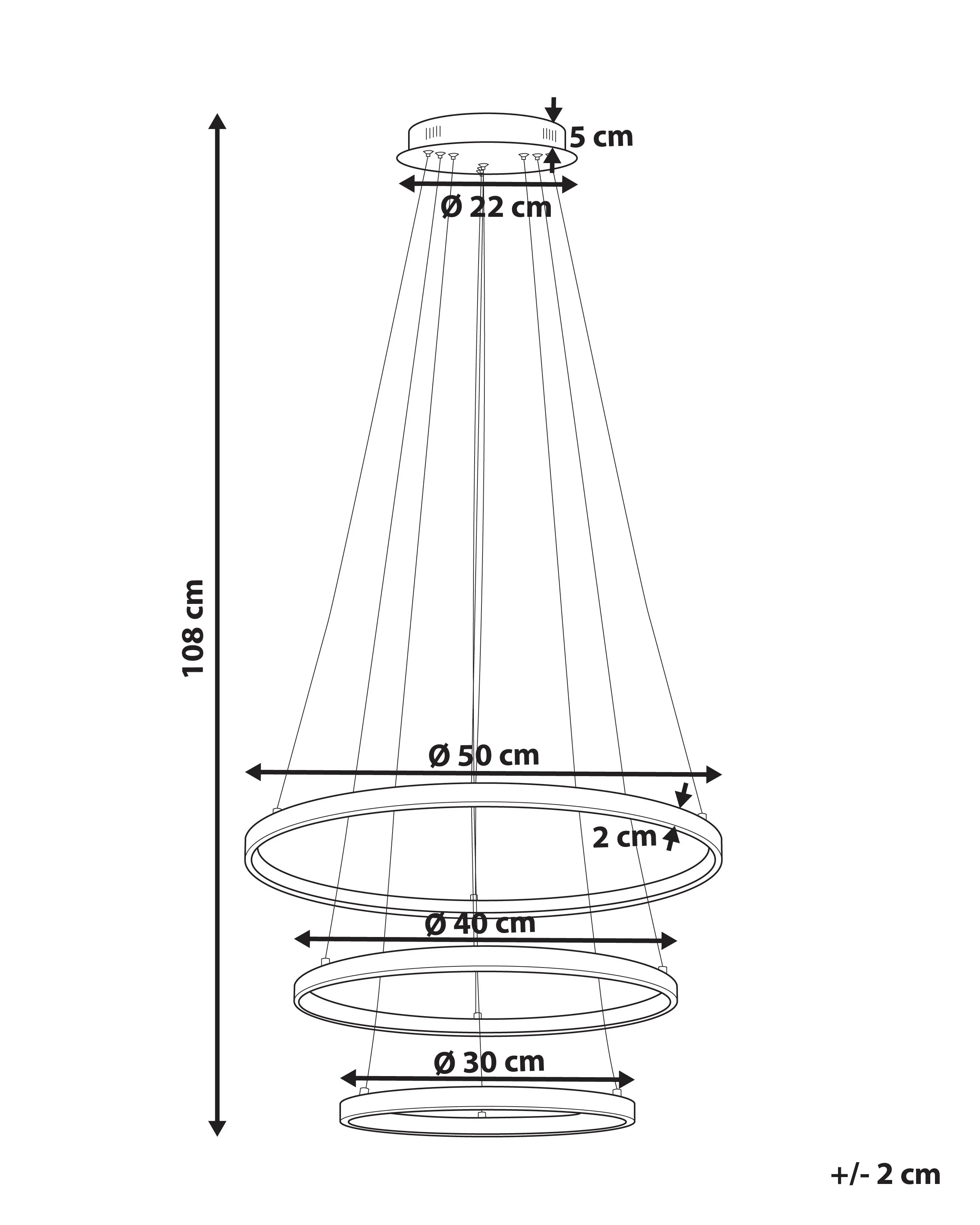 LED hanglamp ATREK Metaal Zwart