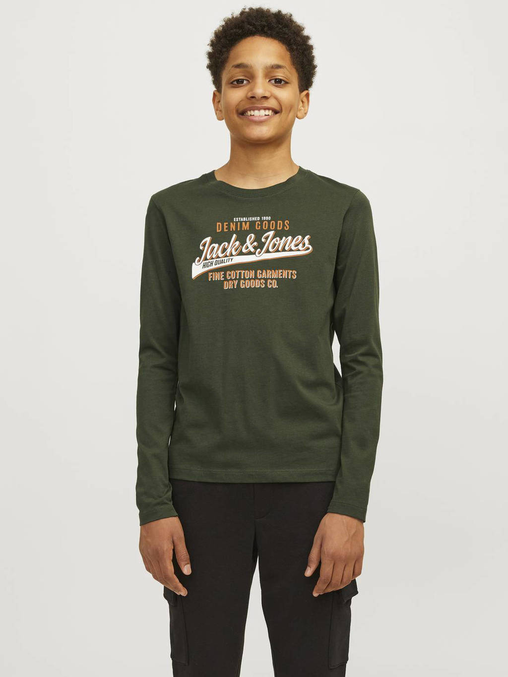 JACK & JONES longsleeve JJELOGO met logo wit