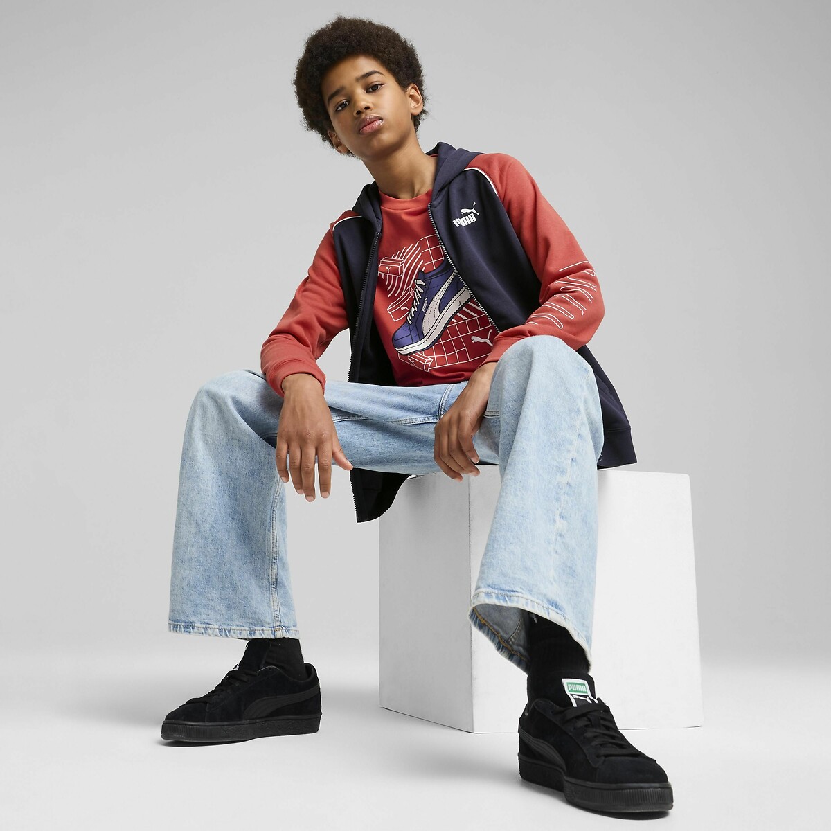 PUMA<br>Moletom com zíper em molton