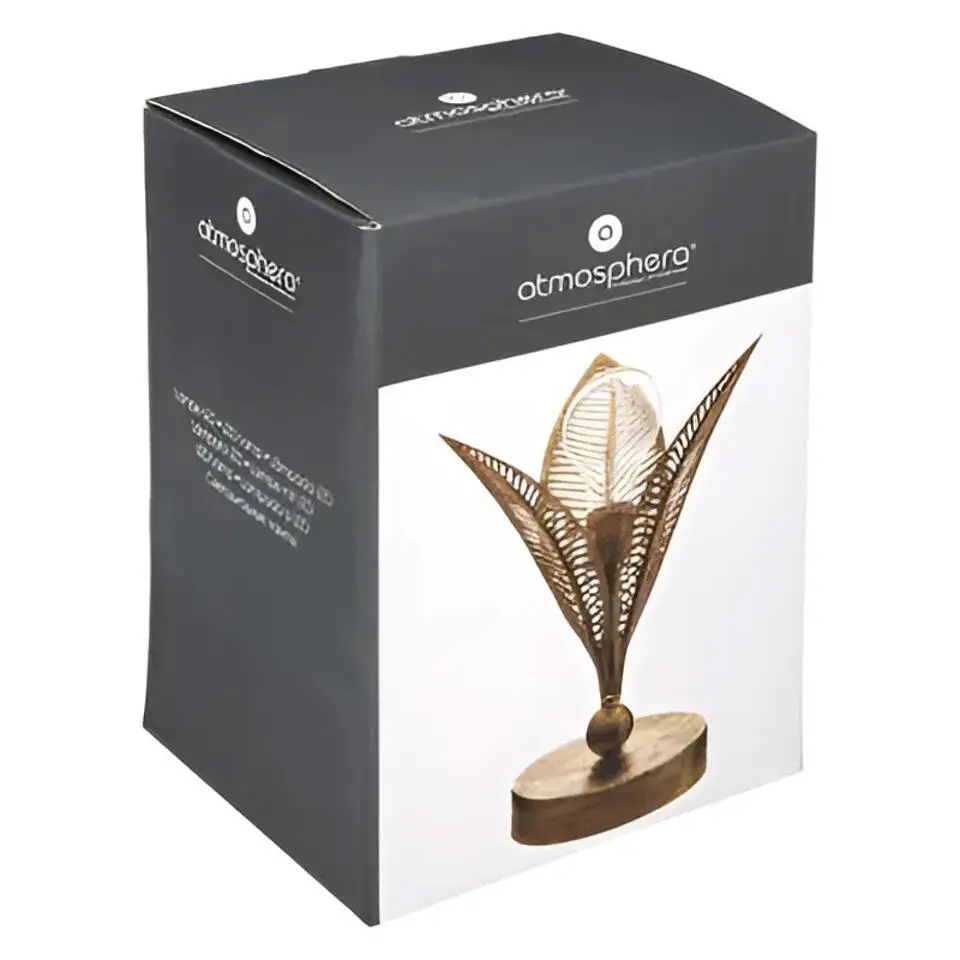 Atmosphera Tafellamp Goud - Blad - 24,5 cm - Slaapkamer/Woonkamer
