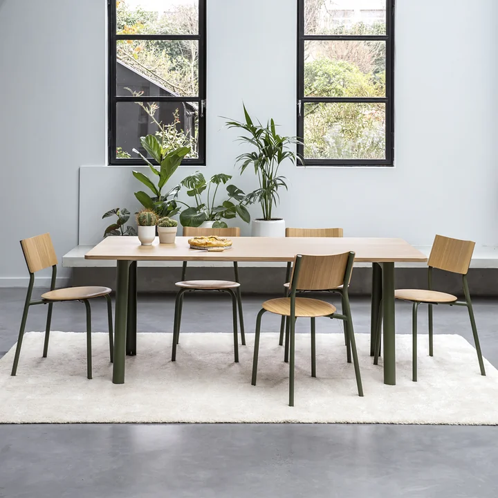 TipToe - NEW MODERN Esstisch 95 x 220 cm, Walnuss / graphite black