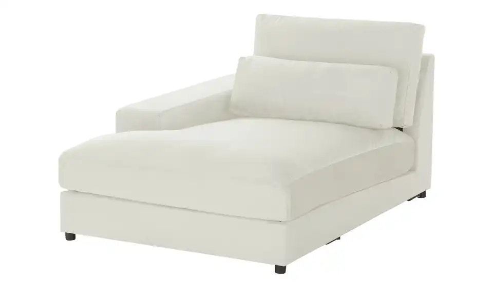 Element Branna Beige Samt Ottomane links