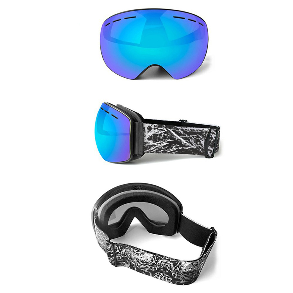 Motocross Brille Winter Ski Sportbrille Slim Frame UV-Schutz mit Aufbewahrungsetui - Schwarz / Silber